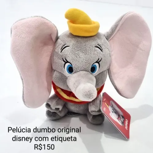 Pelúcia Dumbo Original Disney com Etiqueta