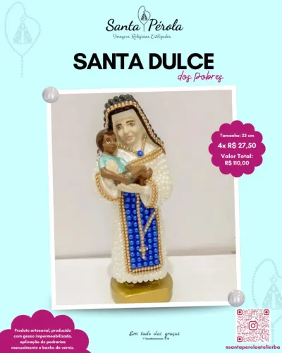 Santa Dulce dos Pobres - 23 cm / Imagem Religiosa Estilizada 