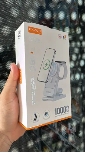 Carregador portátil magnético indução MagSafe 3 em 1