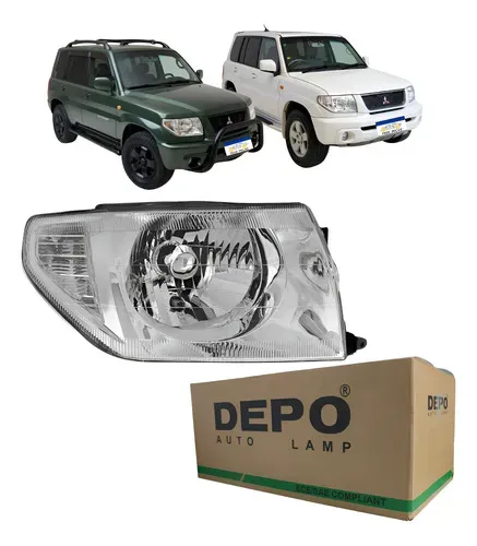 Farol Manual Mitsubishi Pajero Tr4 2003 A 2006 Cromado Novo