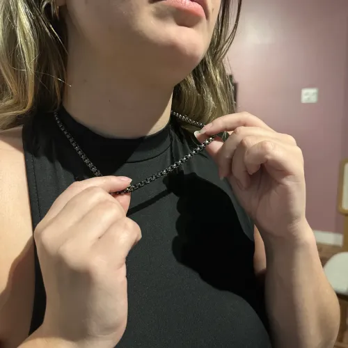 Colar Corrente Grossa Elos Quadrados Banho Ródio Negro 50cm ? Semijoia, Frete Grátis