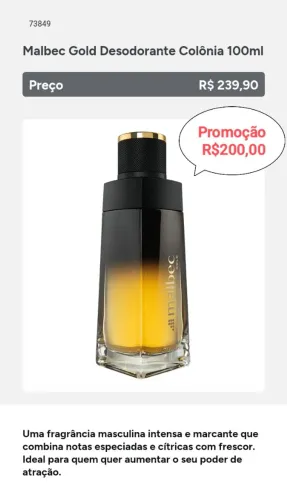 Perfume Malbec Gold 100 ml (O Boticário)
