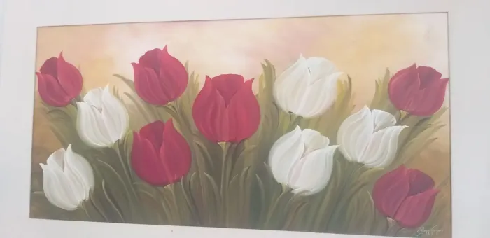 Quadro de Tulipas - Arte Floral