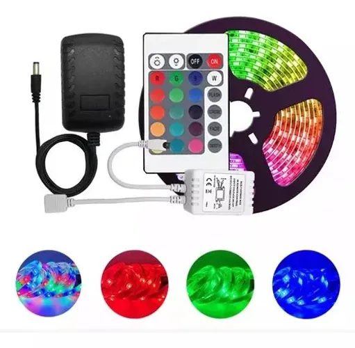 Kit 2 LEDs RGB 10m com controle e fonte
