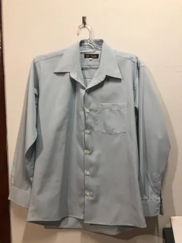camisa social manga longa azul claro pp 