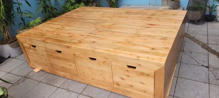 Cama box de madeira sob medida com gavetas
