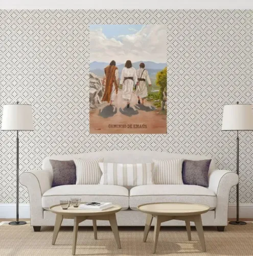 PINTURA EM TELA ARTE CRISTÃ - CAMINHO DE EMAÚS