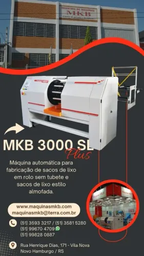 Trocador MKB 3000 SL para fabricação de sacos de lixo