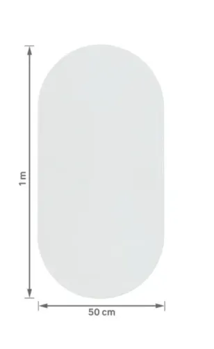 Espelho para Banheiro Oval 50x100cm Temperado