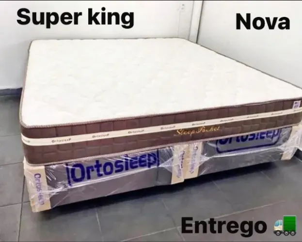 Cama box suporte e colchão super king