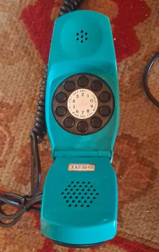 1 Telefone fixo vintage azul turquesa ler descrição 