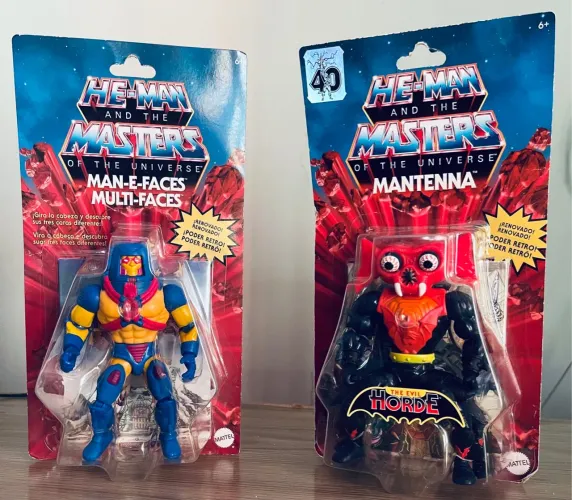 Kit 02 Bonecos Multi-Faces e Mantenna - He-Man e os Masters do Universo - Bonecos Vintage
