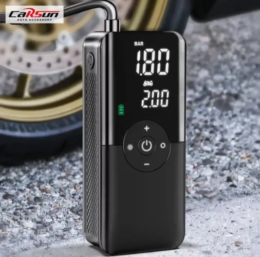 Mini Compressor Automotivo Moto Carro Bike Pneu Carsun Preto
