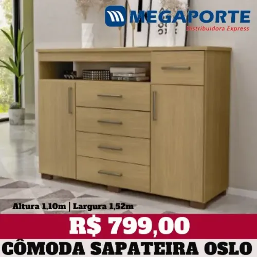Cômoda Sapateira 5 Gavetas 2 Portas (NOVO) Entrega Grátis!