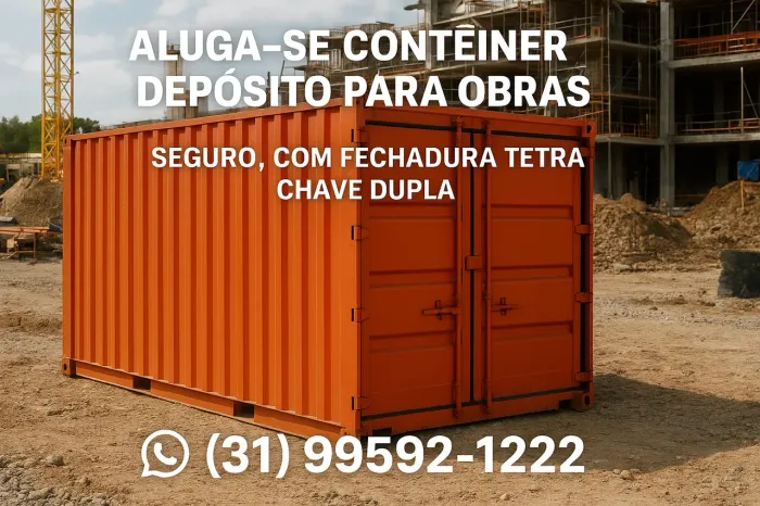 Contêiner aluguel locação depósito de obra Forte tetra chave dupla seguro