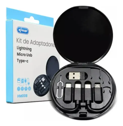 Kit De Adaptador Usb C Para Usb Lightning Micro - Com Estojo
