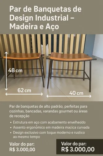 ? Par de banquetas de alto padrão.