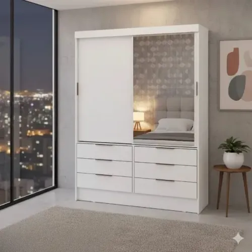 Roupeiro Branco Ana Com Espelhol