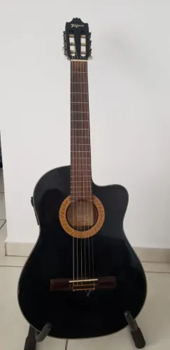Violão Tagima Madrid Tuner Preto Flat Elétrico Nylon