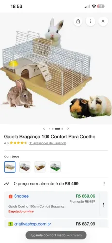 Gaiola gigante para coelhos e roedores - Nova