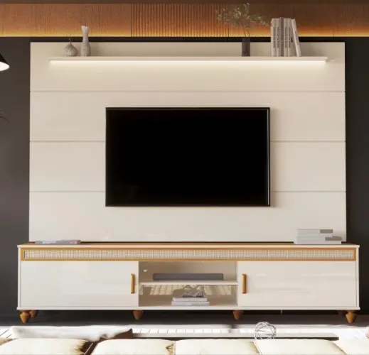 Conjunto Sala Aura Cedro para TV Grande