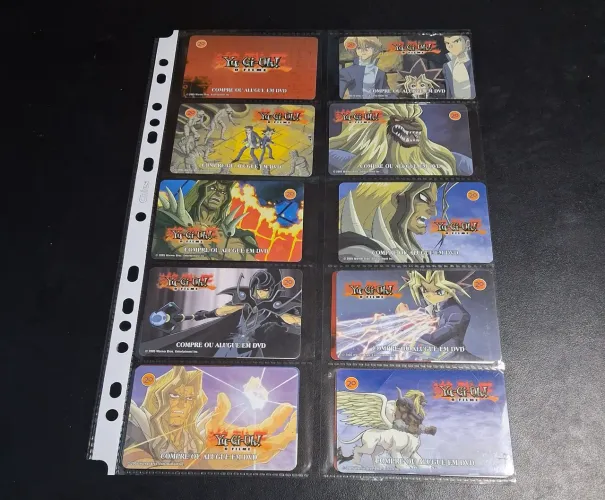 Cartão telefônico série yugioh completa 14 cartões