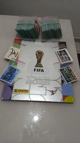 Álbum Capa Dura Prata com figurinhas para colar