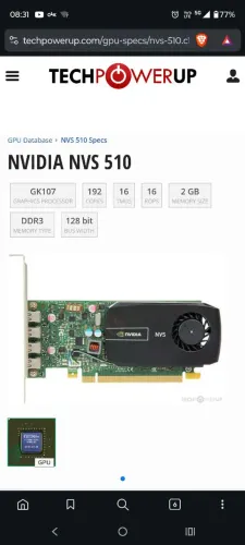 Placa de vídeo NVIDIA Nvs 510 2gb