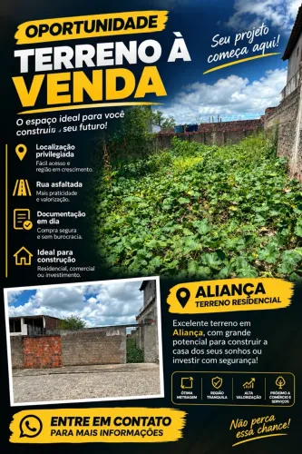 VENDO TERRENO EM ALIANÇA PERNAMBUCO