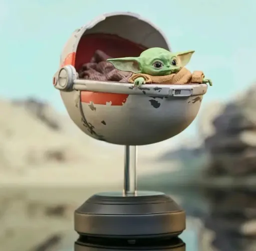 Boneco Baby Yoda Star Wars Hover Pram Diamond Select Toys Colecionável