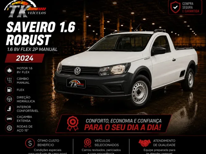 Volkswagen Saveiro Robust 1.6 Total Flex 16V CD 2024