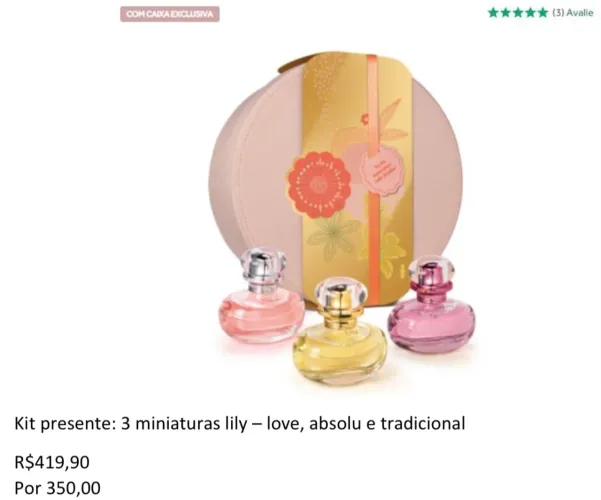Kit Lily Tradicional, Absolu e Love