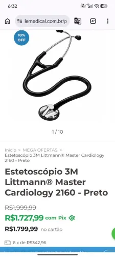 Estetoscópio Littmann Master Cardiology Black Edition Preto