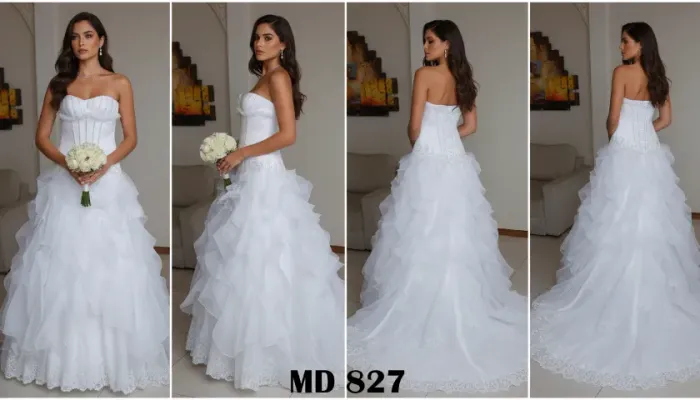 Vestido De Noiva Sereia Renda Chantilly E Cauda Tam 44 50 e 54 Novo