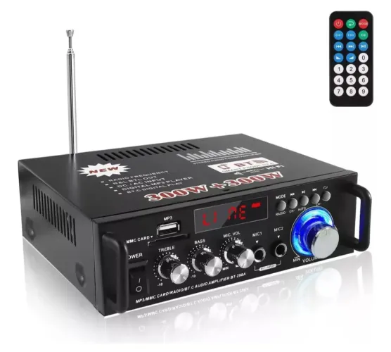 Amplificador de Áudio Bluetooth BT-298A