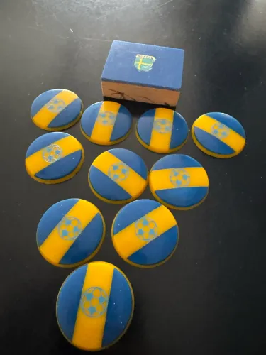 botão futebol de mesa galalite  seleção da suécia