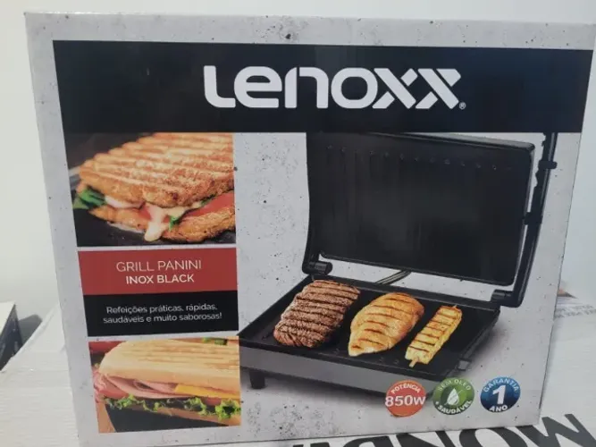 Lenoxx Grill Panini Inox Black, PGR165, 127v