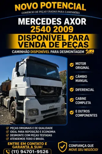 MB AXOR 2540 2009 PARA VENDAS DE PEÇAS
