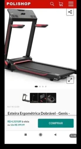 ESTEIRA GT 2000 GENIS FTNESS POLISHOP