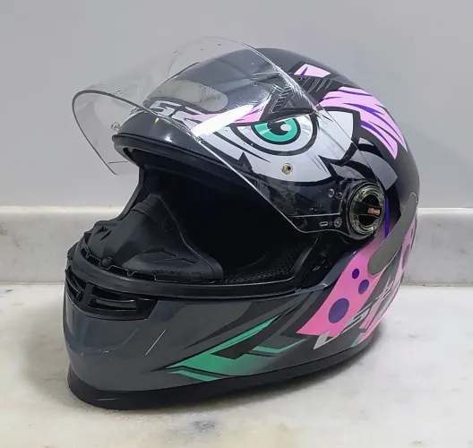 Capacete Ls2 FF358 Tribal Rosa (Fúcsia) + Narigueira Alta Tamanho 58 - Em Ótimo Estado