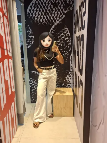 Calca jeans wide leg branca 36