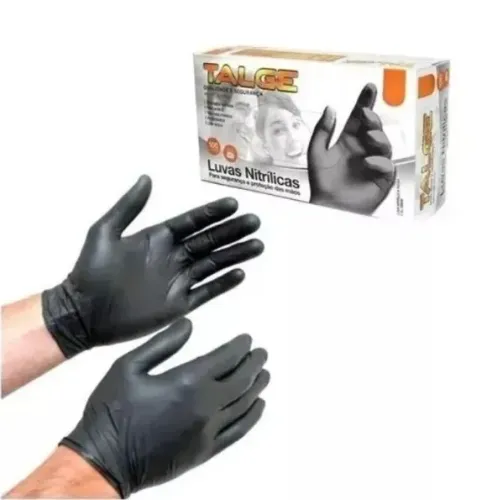 Luva Nitrílica Preta Tamanho. P Com 10cx Talge