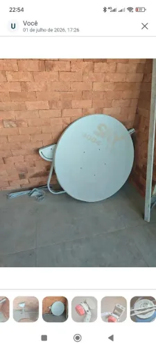 Antena de TV Parabólica Digital 90Cm completa