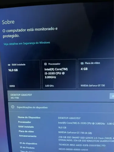 PC Gamer de Entrada - i5 + 16GB RAM + GT 730 + SSD 240gb e HD 500gb