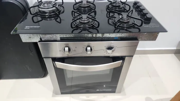 Cooktop 05 bocas Brastemp active 117/220v+forno elétrico de embutir continental 220v.