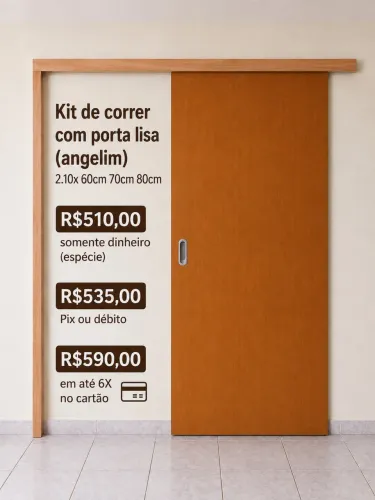 PORTA DE CORRER DE MADEIRA 60CM 70CM 80CM - PROMOÇÃO LIMITADA 