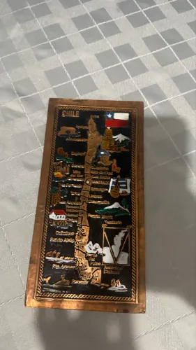 Placa metal decorativa Chile para pendurar 