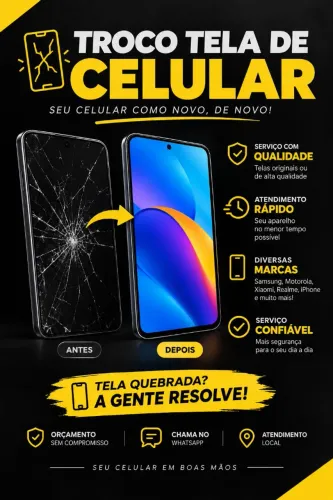 ? TROCA DE TELA DE CELULAR ? SERVIÇO RÁPIDO E CONFIÁVEL!