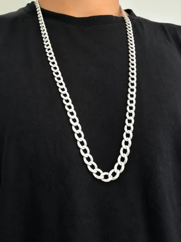 Cordão de prata escamado 9mm