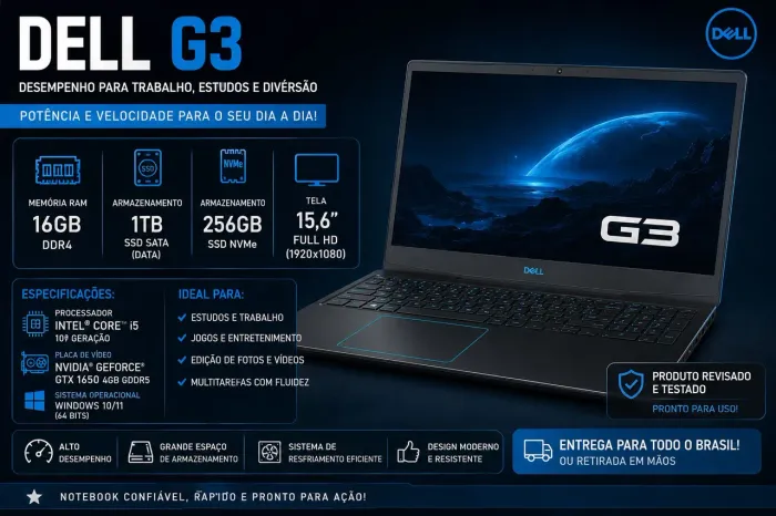 Notebook Dell G3 Gamer - Bom Estado( Aceito Cartão)